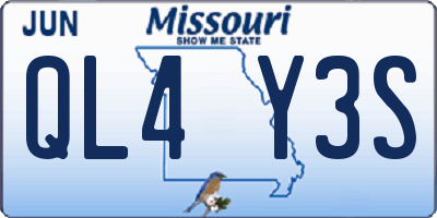 MO license plate QL4Y3S