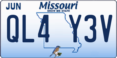 MO license plate QL4Y3V