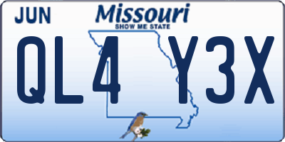MO license plate QL4Y3X