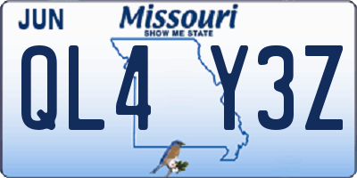 MO license plate QL4Y3Z