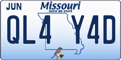 MO license plate QL4Y4D