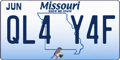 MO license plate QL4Y4F