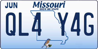 MO license plate QL4Y4G