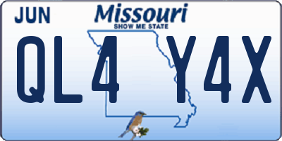 MO license plate QL4Y4X