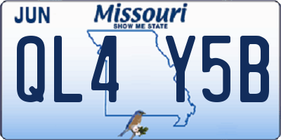 MO license plate QL4Y5B