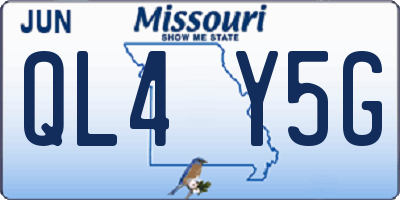 MO license plate QL4Y5G