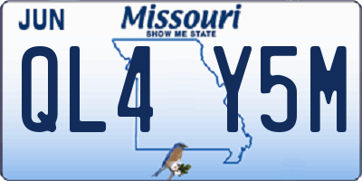 MO license plate QL4Y5M