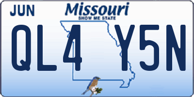 MO license plate QL4Y5N