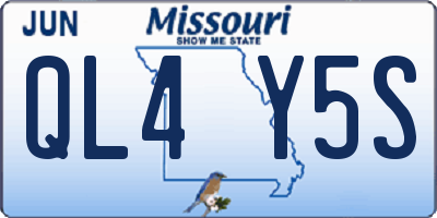 MO license plate QL4Y5S