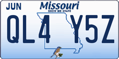 MO license plate QL4Y5Z