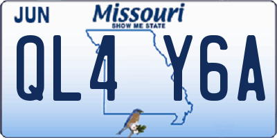 MO license plate QL4Y6A