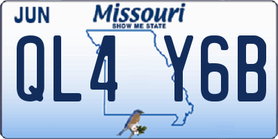 MO license plate QL4Y6B