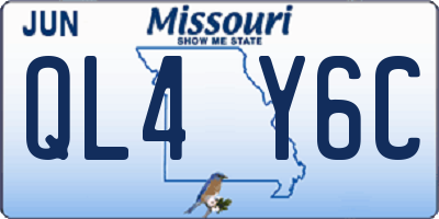 MO license plate QL4Y6C
