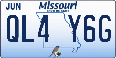 MO license plate QL4Y6G