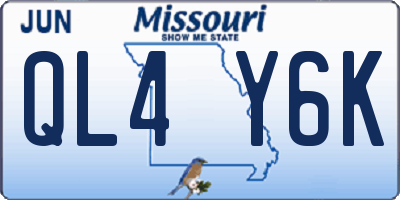 MO license plate QL4Y6K