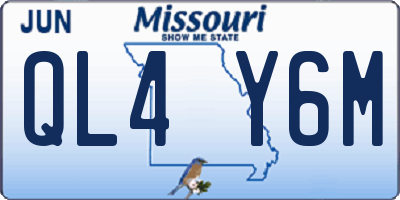 MO license plate QL4Y6M