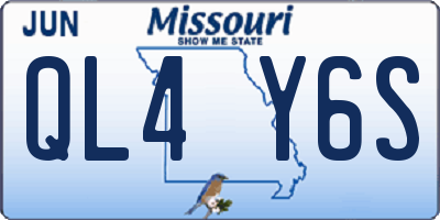 MO license plate QL4Y6S