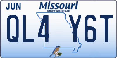 MO license plate QL4Y6T