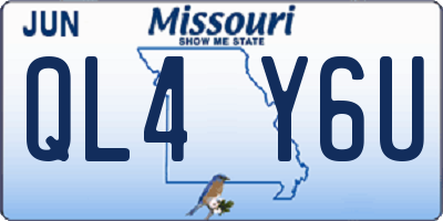 MO license plate QL4Y6U