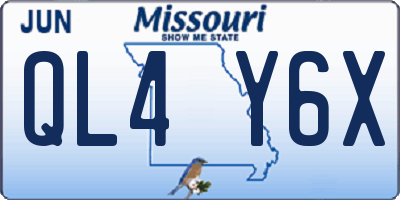 MO license plate QL4Y6X