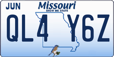 MO license plate QL4Y6Z