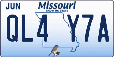 MO license plate QL4Y7A