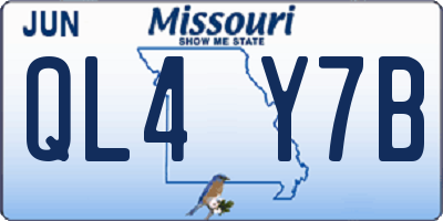 MO license plate QL4Y7B