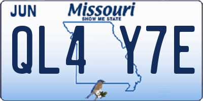 MO license plate QL4Y7E