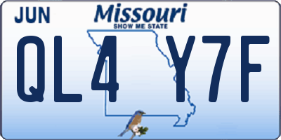 MO license plate QL4Y7F