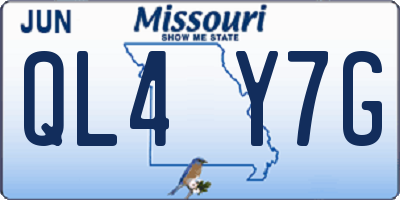 MO license plate QL4Y7G