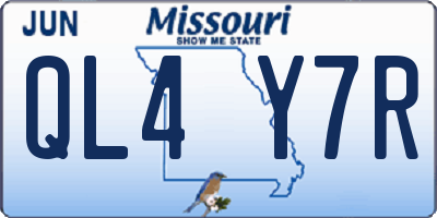 MO license plate QL4Y7R