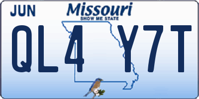 MO license plate QL4Y7T