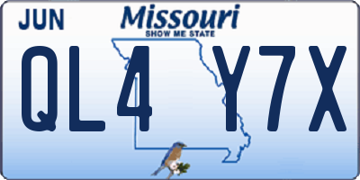MO license plate QL4Y7X