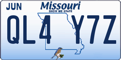 MO license plate QL4Y7Z