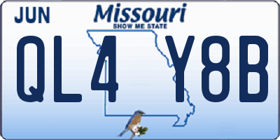 MO license plate QL4Y8B