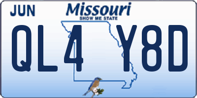 MO license plate QL4Y8D