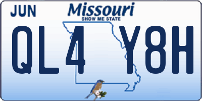MO license plate QL4Y8H