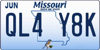 MO license plate QL4Y8K
