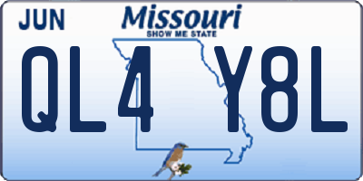 MO license plate QL4Y8L