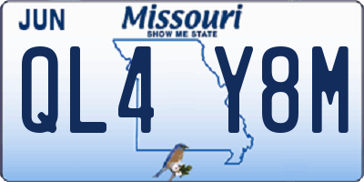MO license plate QL4Y8M