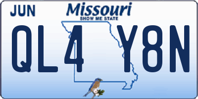MO license plate QL4Y8N