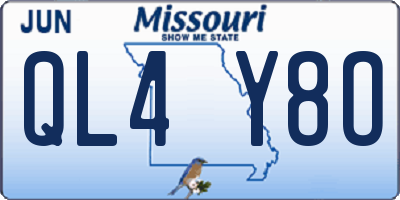 MO license plate QL4Y8O