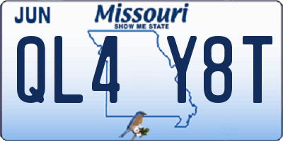 MO license plate QL4Y8T