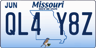 MO license plate QL4Y8Z