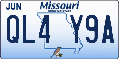 MO license plate QL4Y9A