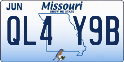 MO license plate QL4Y9B
