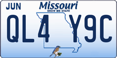 MO license plate QL4Y9C