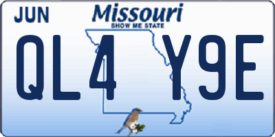 MO license plate QL4Y9E
