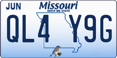 MO license plate QL4Y9G