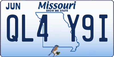MO license plate QL4Y9I
